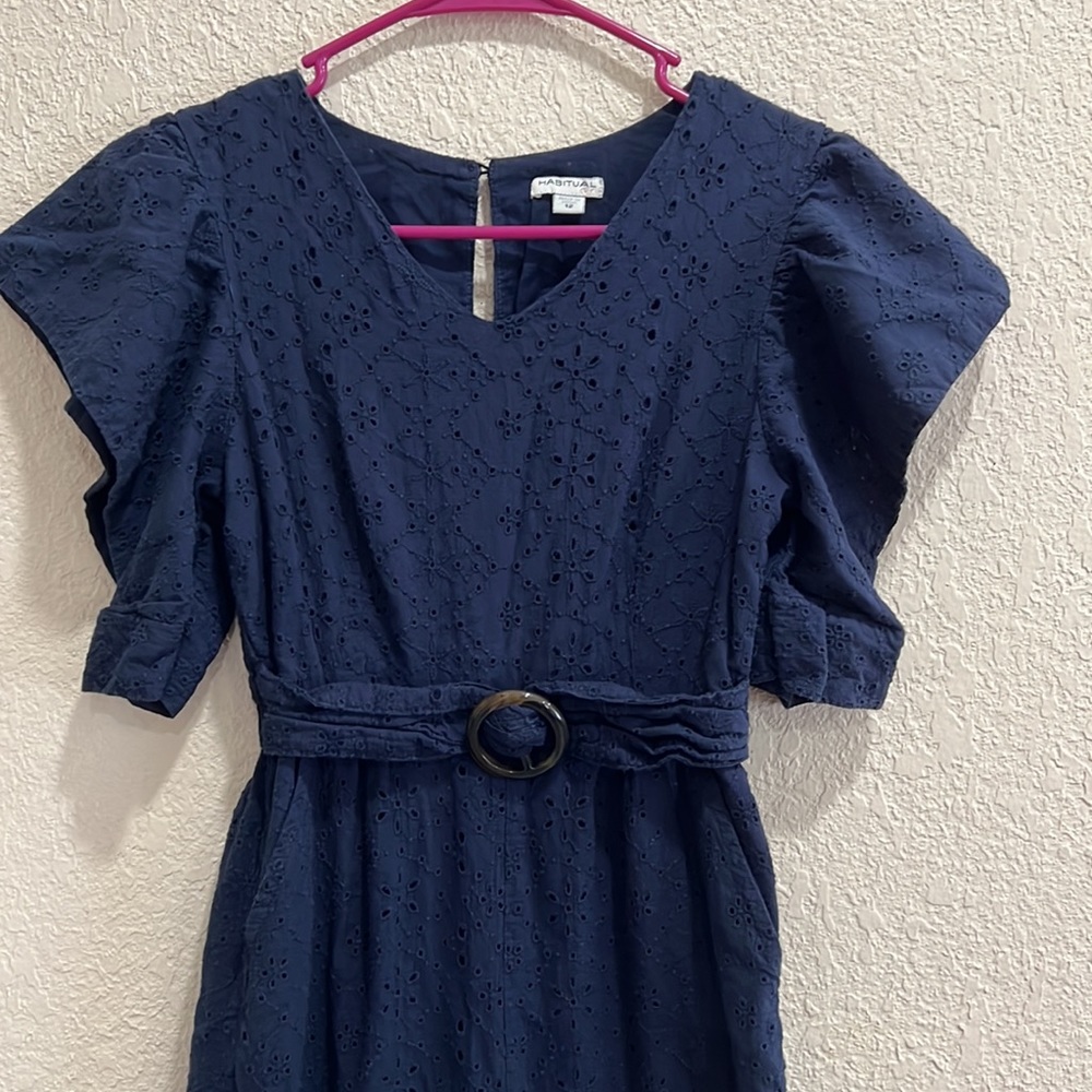 Girl’s Navy One Piece Suit, Size 12